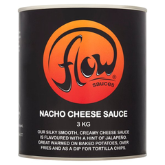 Flow Sauces Nacho Cheese Sauce 3kg catering pack of smooth creamy cheese sauce for nachos, tortilla chips, loaded fries, burgers and professional foodservice