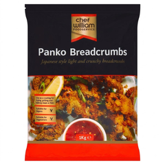 Chef William Foodservice Panko Breadcrumbs 1kg wholesale catering pack of Japanese-style crispy breadcrumbs