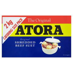 Atora Original Beef Shredded Suet 2kg catering pack of ready-shredded beef suet for puddings, dumplings, pastry, pies and traditional cooking