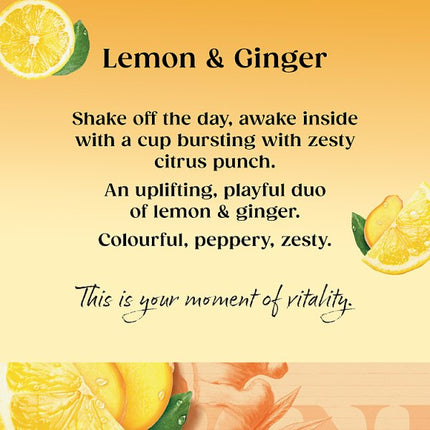 Twinings Lemon & Ginger Tea Bags 4 x 20 Bags | Herbal Infusion Tea Multipack
