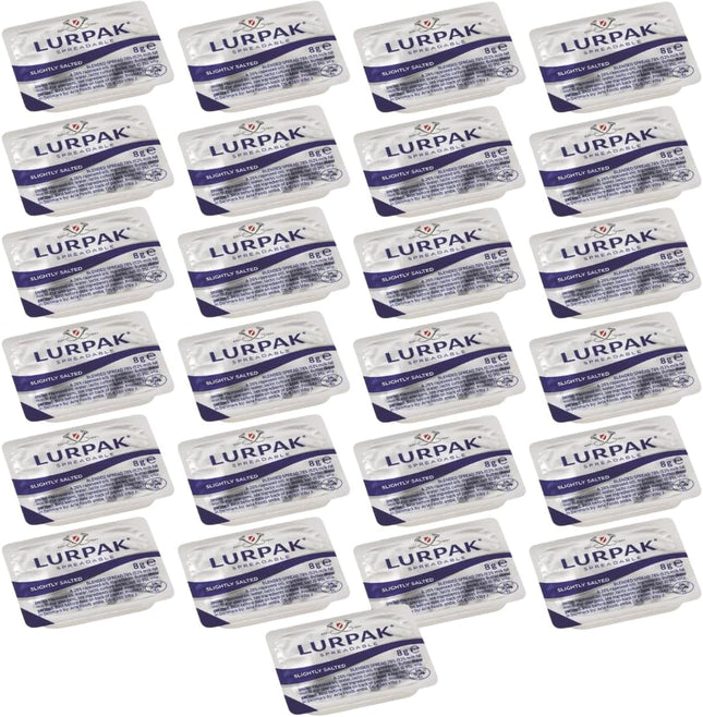 Lurpak slightly salted spreadable mini butter portions 25 pack for hotels breakfast service and hospitality catering