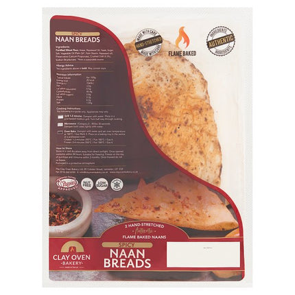 Clay Oven Bakery Spicy Naan Breads 360g (2 Naan Per Bag)
