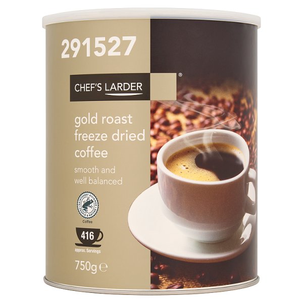 Chef's Larder Gold Roast freeze dried coffee 750g catering tin for offices hospitality and workplace beverage service