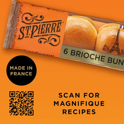 St Pierre Brioche Buns 6 Pack | Soft French Style Brioche Bread Rolls