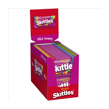 Skittles Wild Berry Flavoured Sweets Bags 36 x 45g | Wholesale Berry Chewy Sweets