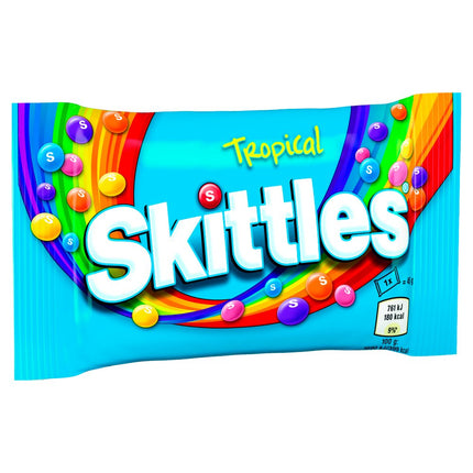 Skittles Tropical Flavoured Chewy Sweets Bags 36 x 45g | Wholesale Tropical Fruit Sweets