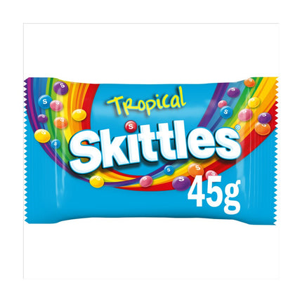 Skittles Tropical Flavoured Chewy Sweets Bags 36 x 45g | Wholesale Tropical Fruit Sweets