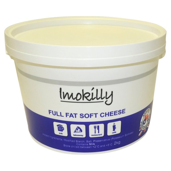 Imokilly full fat soft cheese 2kg catering round for baking cheesecakes and foodservice kitchens