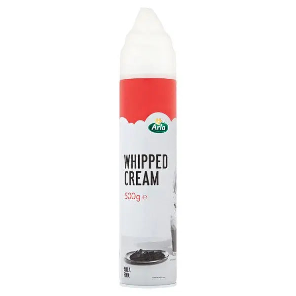 Arla whipped cream 500g ready to use dairy whipped cream can for desserts cakes waffles and hot drinks