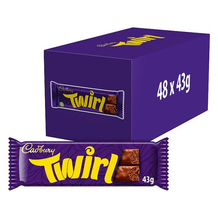 Cadbury Twirl Milk Chocolate Bar 48 x 43g