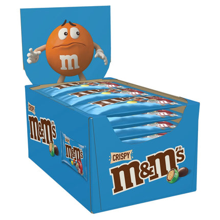 M&M'S Crispy Milk Chocolate Bags 24 x 36g | Bulk Chocolate Snack Bags for Retail, Offices & Catering