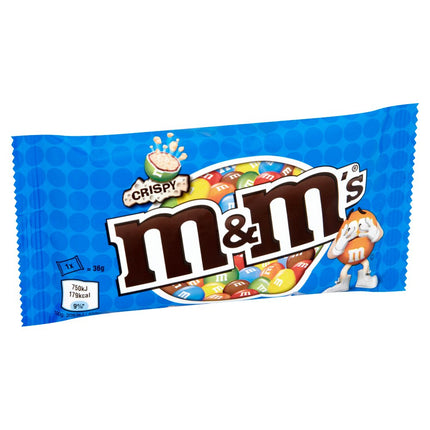 M&M'S Crispy Milk Chocolate Bags 24 x 36g | Bulk Chocolate Snack Bags for Retail, Offices & Catering