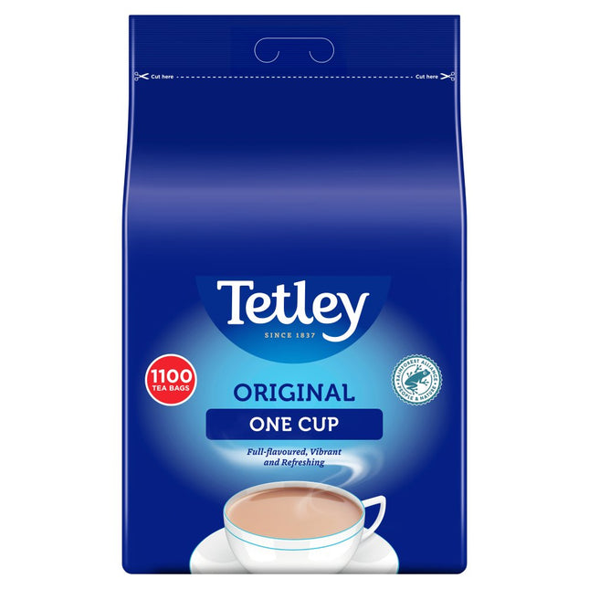 Tetley One Cup tea bags bulk catering pack containing 1100 black tea bags for offices and hospitality use