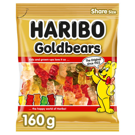 HARIBO Goldbears Jelly Sweets Sharing Bags 12 x 160g | Wholesale Fruity Gummy Sweets