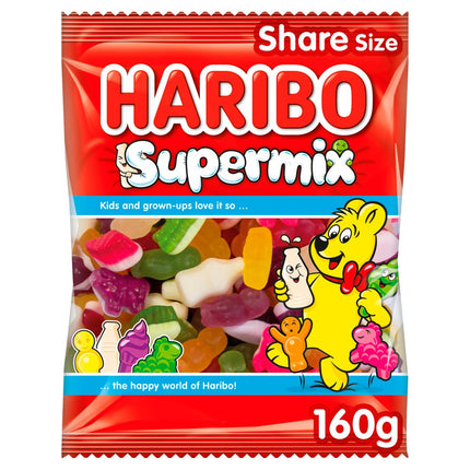 HARIBO Supermix Jelly & Foam Sweets Sharing Bags 12 x 160g | Wholesale Fruit & Milk Flavour Sweets