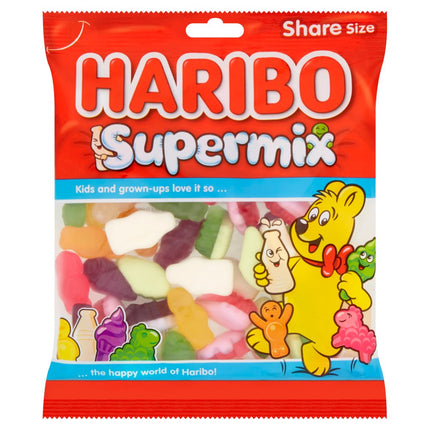 HARIBO Supermix Jelly & Foam Sweets Sharing Bags 12 x 160g | Wholesale Fruit & Milk Flavour Sweets