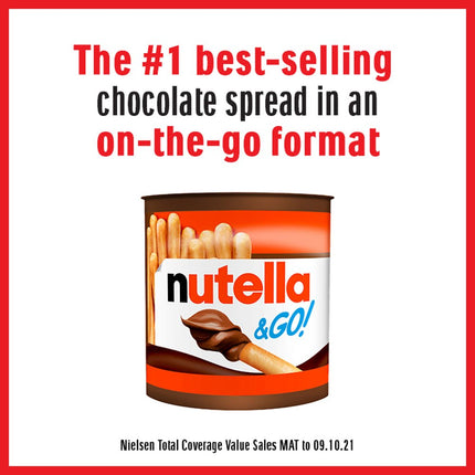 Nutella & Go! Hazelnut Chocolate Spread & Breadsticks 12 x 48g | Snack Pots Case