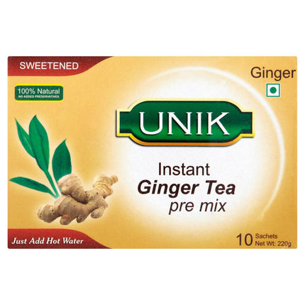 Unik Sweetened Instant Ginger Tea Pre Mix 5 x 10 x 22g | Wholesale Ginger Tea Sachets