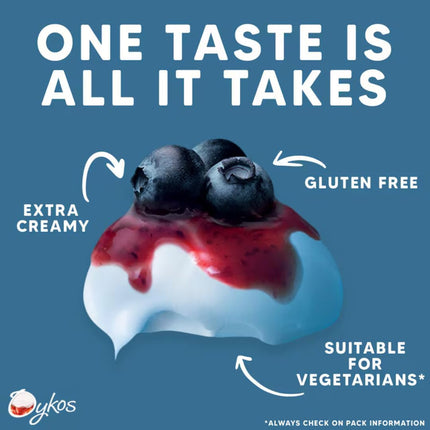 OYKOS Blueberry Greek Yogurt Pots 12 x 110g | Luxury Greek Style Yogurts