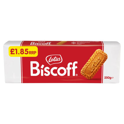 Biscoff biscuits full wholesale case containing 16 packs of 250g caramelised Lotus biscuit snacks