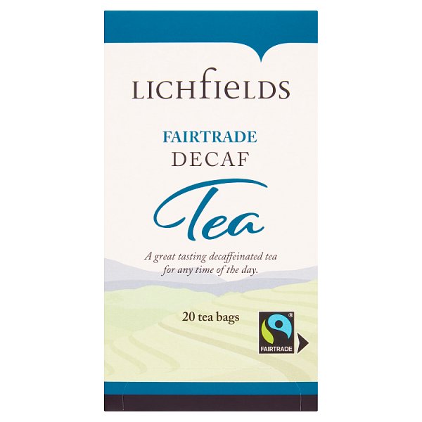 Lichfields Fairtrade Decaf Tea Bags 1 x 20 bags wholesale catering tea for cafés hotels restaurants offices and hospitality businesses