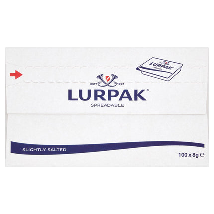 Lurpak Slightly Salted Butter Portions 6 x 100 Pack | 600 Individual Catering Butter Portions