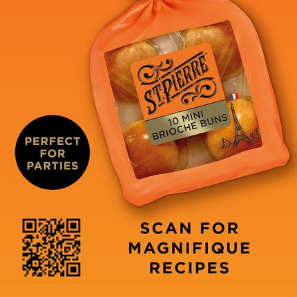 St Pierre 10 Mini Brioche Buns 12 x 10 Pack | Bulk Mini Brioche Burger Buns