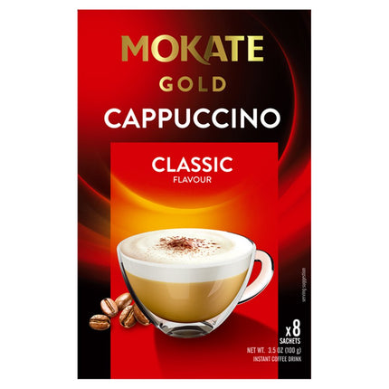 Mokate Gold Cappuccino Classic Instant Coffee Drink 12 x 8 Sachets x 12.5g | Wholesale Cappuccino Sachets