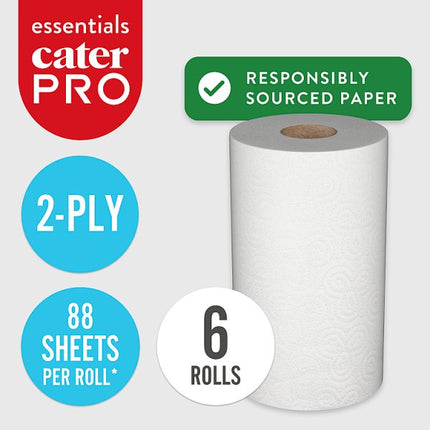 Kitchen Towel Double Rolls 6 Rolls | 2 Ply Kitchen Towels 88 Sheets Per Roll