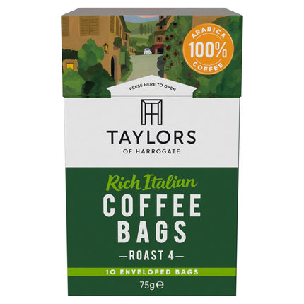 Taylors of Harrogate Rich Italian Ground Coffee Bags 3 x 10 Enveloped Bags | Wholesale Coffee Bags