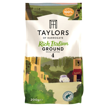 Taylors of Harrogate Rich Italian Roast Ground Coffee 6 x 200g | Wholesale Ground Coffee