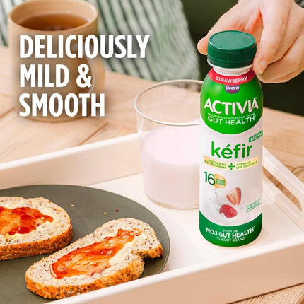 Activia Strawberry Kefir Yoghurt Drink 2 x 280ml | Cultured Kefir Drink for Gut Health Support