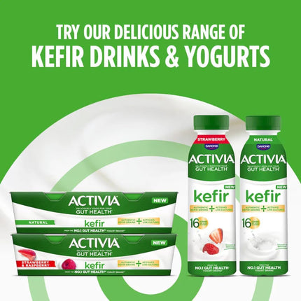 Activia Strawberry Kefir Yoghurt Drink 2 x 280ml | Cultured Kefir Drink for Gut Health Support