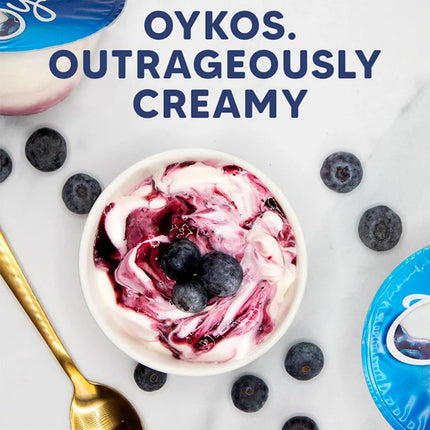 OYKOS Blueberry Greek Yogurt Pots 12 x 110g | Luxury Greek Style Yogurts