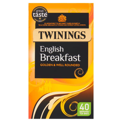 Twinings English Breakfast Tea Bags 4 x 40 Tea Bags | Wholesale Black Tea