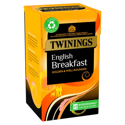 Twinings English Breakfast Tea Bags 4 x 40 Tea Bags | Wholesale Black Tea