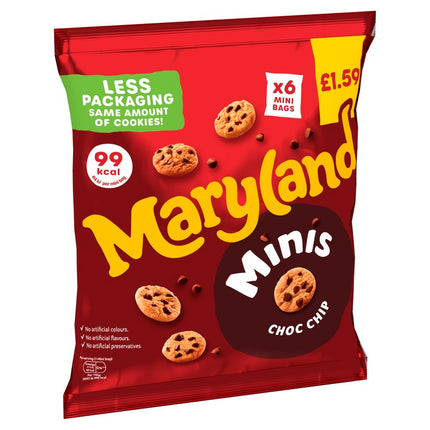 Maryland 6 Minis Choc Chip Cookies 10 x 118.8g PM | Bulk Mini Chocolate Chip Cookie Packs