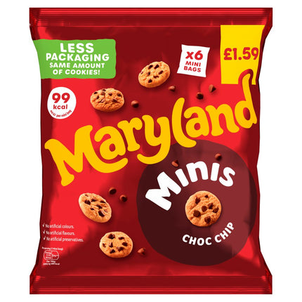 Maryland 6 Minis Choc Chip Cookies 10 x 118.8g PM | Bulk Mini Chocolate Chip Cookie Packs