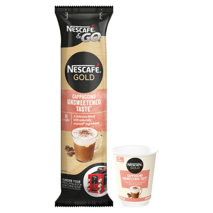 Nescafé & Go Cappuccino wholesale pack containing 8 instant cappuccino coffee cups