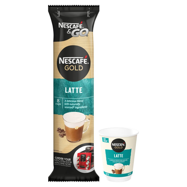 Nescafé & Go Latte wholesale pack containing 8 instant latte coffee cups
