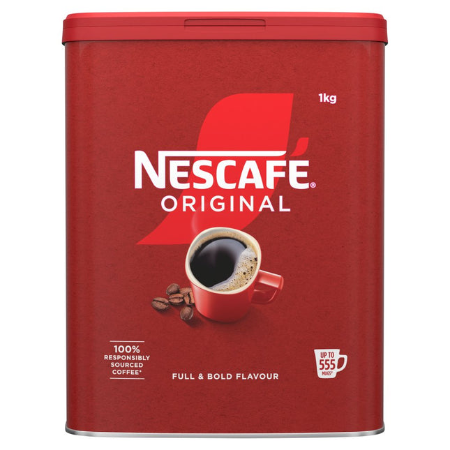 NESCAFÉ Original instant coffee 1kg catering tin for offices hospitality and workplace beverage service