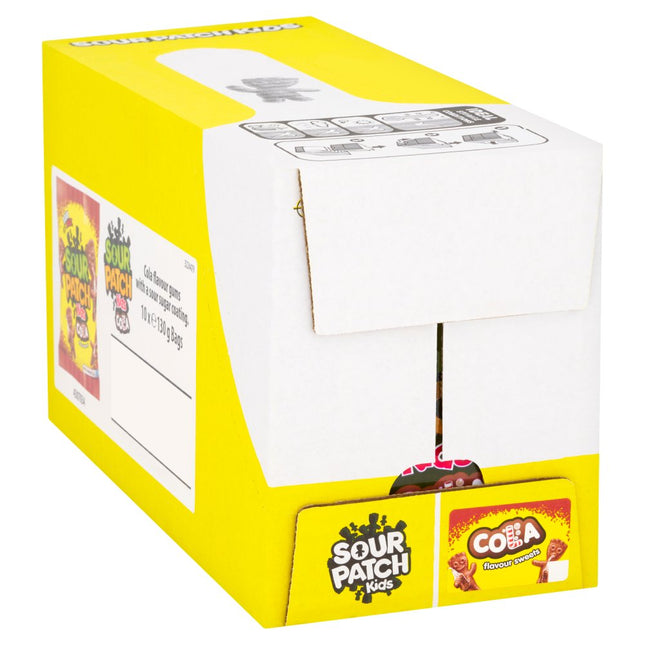 Sour Patch Kids Cola Sweets wholesale case containing 10 bags of chewy cola flavour sour sweets