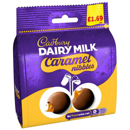 Cadbury Dairy Milk Caramel Nibbles Chocolate Bag PMP 10 x 85g | Bulk Price Marked Chocolate Bags