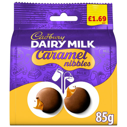 Cadbury Dairy Milk Caramel Nibbles Chocolate Bag PMP 10 x 85g | Bulk Price Marked Chocolate Bags