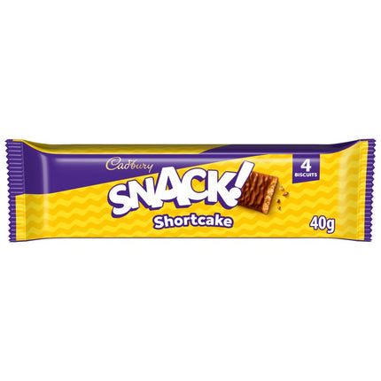 Cadbury Snack Shortcake Chocolate Biscuit 36 x 40g | Bulk Cadbury Chocolate Biscuit Snacks