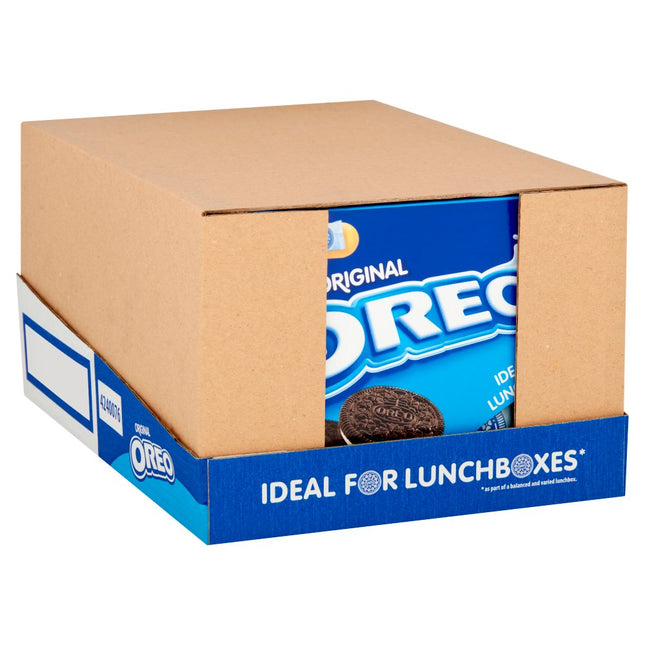 OREO Original Vanilla Sandwich Cookies wholesale case containing 7 packs of 6 bags of chocolate sandwich biscuits with vanilla cream filling