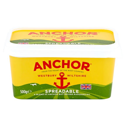 Anchor Spreadable Butter with Rapeseed Oil 250g Case of 16 | Spreadable Butter Blend for Catering