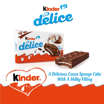 Kinder Delice Case of 6 x 4 x 39g | Bulk Chocolate Sponge Snack Cakes