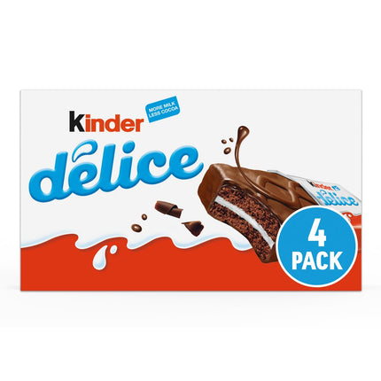 Kinder Delice Case of 6 x 4 x 39g | Bulk Chocolate Sponge Snack Cakes