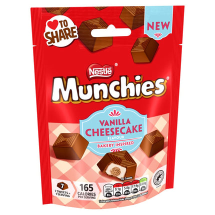 Munchies Vanilla Cheesecake Flavour Chocolate Sharing Bags 8 x 97g | Wholesale Chocolate Sweets